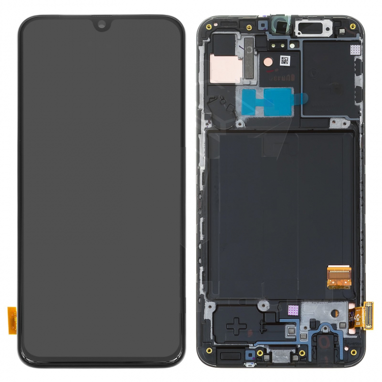 Дисплей для Samsung A405 Galaxy A40 с сенсором и рамкой, черный, оригинал (GH82-19672A) - 559763