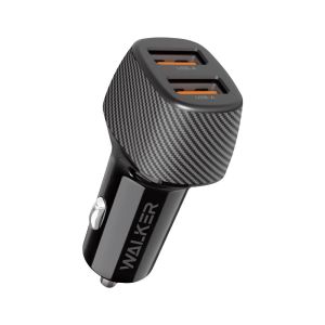 Автомобильное зарядное устройство WALKER WCR-33 (QC3.0, 2USB - 36W) black - 919212