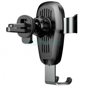 Автодержатель c бездротовою зарядкою Baseus Metal Wireless Fast Charger Gravity Car Mount (Air Outlet Type) WXYL-BOA Чорний (на грати воздуховода) - 561150