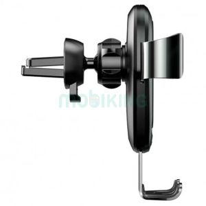 Автодержатель c бездротовою зарядкою Baseus Metal Wireless Fast Charger Gravity Car Mount (Air Outlet Type) WXYL-BOA Чорний (на грати воздуховода) - 561150