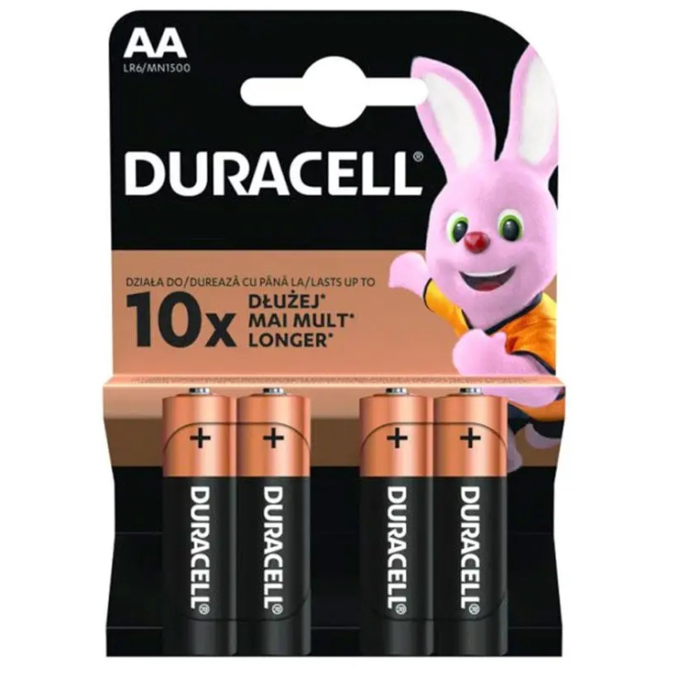 Батарейка Duracell AA LR06 bat Alkaline 4шт Basic Ціна за 1 елемент - 200919