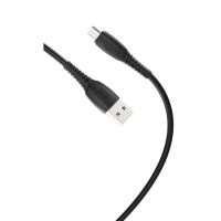 Дата-кабель USB XO NB-P163 2.4A Quick Charge Micro 1m прогумований black