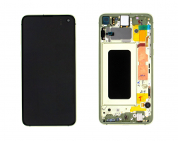 Дисплей для Samsung G970F Galaxy S10e с сенсором и рамкой желтый Оригинал GH82-18852G