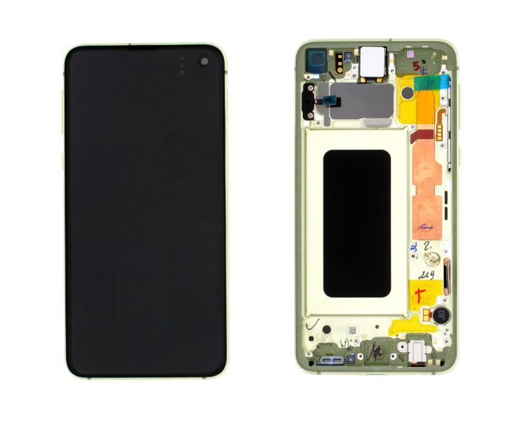 Дисплей для Samsung G970F Galaxy S10e с сенсором и рамкой желтый Оригинал GH82-18852G - 559764