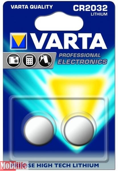 Батарейка Varta CR2032 (3B) Lithium 2шт (06032101402) Цена 1шт - 539897