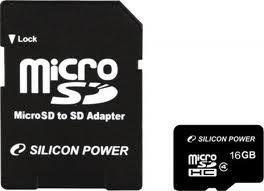 Silicon Power 16 GB microSDHC class 4 + SD Adapter - 115305
