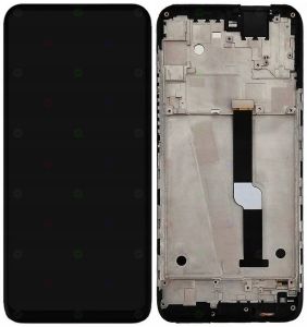 Дисплей для Motorola XT2067 One Fusion Plus с сенсором и рамкой, черный - 913950