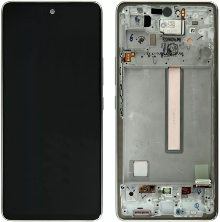 Дисплей Samsung A536 Galaxy A53 (2022) с сенсором и рамкой, белый (OLED) - 914153