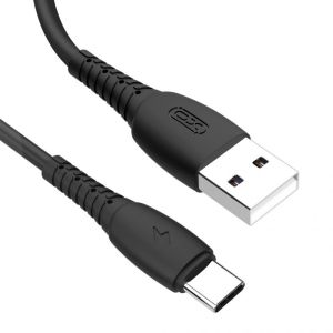 Дата-кабель USB XO NB-P163 2.4A Quick Charge Type-C 1m прогумований black - 914552