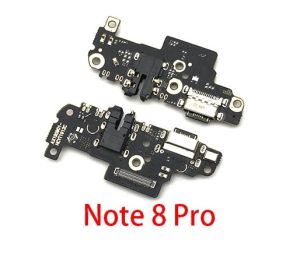 Шлейф Xiaomi Redmi Note 8 Pro коннектора наушников, коннектора зарядки и микрофоном, плата зарядки - 560364