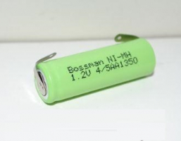 Аккумулятор промышленный Bossman 4/5 AA 1350mAh 1.2v Ni-Mh с контактами (d=14; l=43)