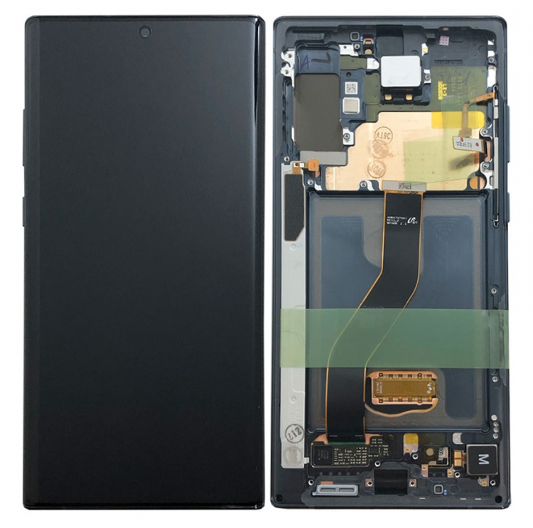 Дисплей для Samsung N975F Galaxy Note 10 Plus с сенсором и рамкой черный Оригинал GH82-20838A - 559966