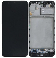 Дисплей Samsung M225, Galaxy M22 (2021) с сенсором и рамкой черный OLED