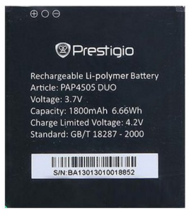 Аккумулятор для Prestigio MultiPhone PAP4505 DUO 2000mAh - 550594 Аккумулятор для Prestigio MultiPhone PAP4505 DUO 2000mAh - 550594
