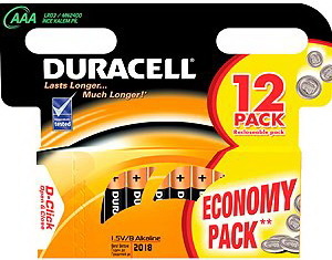 Батарейка Duracell AAA LR03 bat Alkaline 12шт Basic (2x6 c перфорацией) Цена за 1 елемент - 512400