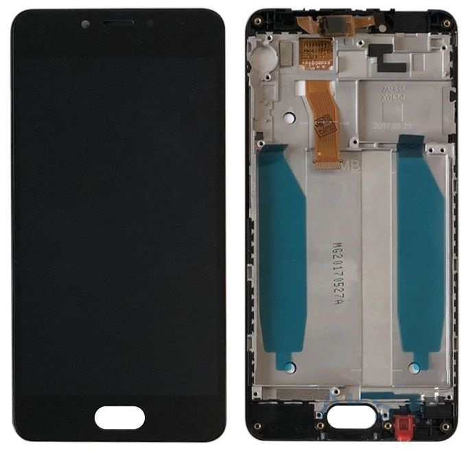 Дисплей для Meizu M5C (M710h) с сенсором и рамкой, черный - 908883