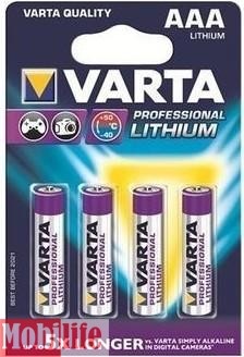 Батарейка Varta AAA LR03 Lithium Professional 4 шт 06103301404 - 539902