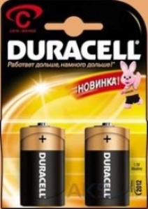 Батарейка Duracell C LR14 bat Alkaline 2шт Basic Цена за 1 елемент - 200925