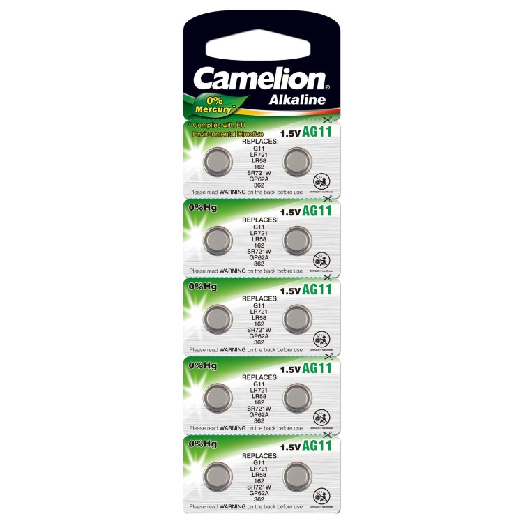 Батарейка Camelion AG11 (LR721, G11, LR58, 162, GP62A, 362, SR721W) 10шт Цена упаковки - 525621
