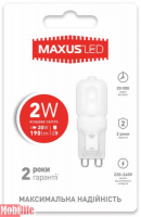 Светодиодная лампа (Led) Maxus 1-LED-202 (G9 2W 4100K 220V)