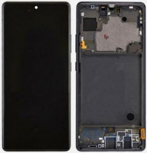 Дисплей Samsung A716 Galaxy A71 5G (2020) с сенсором и рамкой, черный, оригинал - 909197