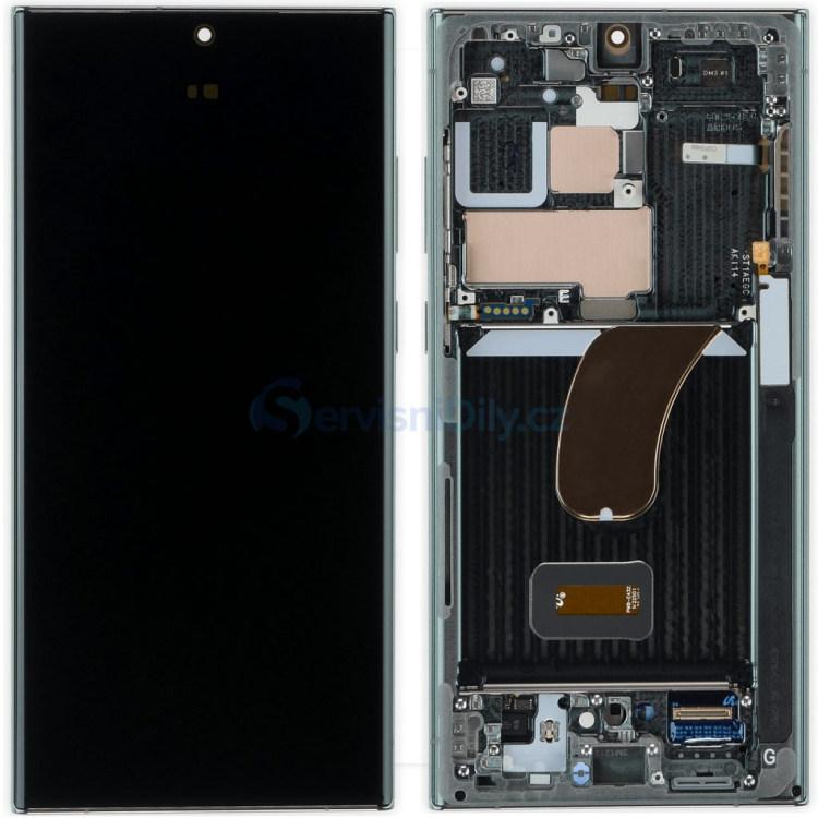 Дисплей Samsung S918 Galaxy S23 Ultra с сенсором и рамкой, оригинал, зеленый, GH82-30466C - 910770