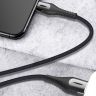 Дата-кабель USB XO NB138 Quick Charge Led Light (підсвічування) Lightning тканинний dark green/grey - 914461