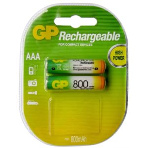 Акумулятор GP AAA R03 Ni-MH 800 mAh 2шт Ціна за 1 елемент - 500798