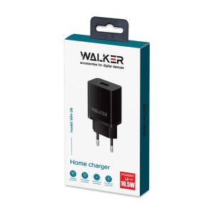 Сетевое зарядное устройство WALKER WH-26 (1USB 2.1A) black - 919223
