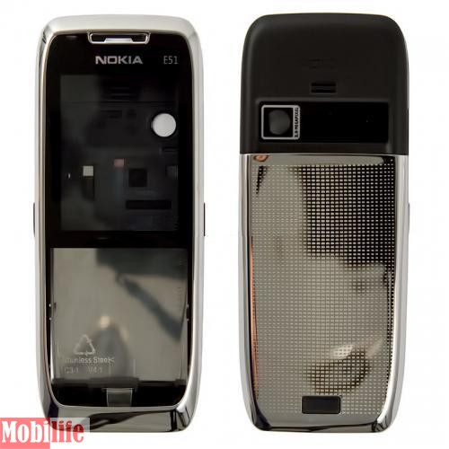 Корпус Nokia E51 серебро - 507333