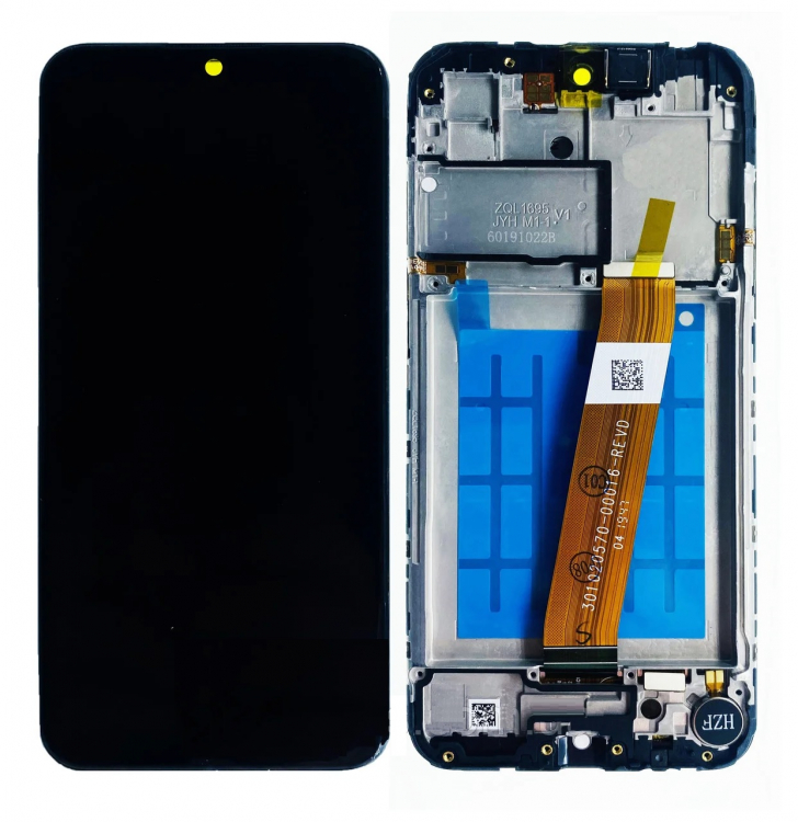 Дисплей для Samsung A015 Galaxy A01 с сенсором и рамкой Черный (узкий шлейф) - 561162