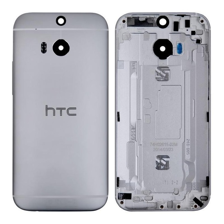 Задняя панель корпуса для HTC One M8 серая - 547126
