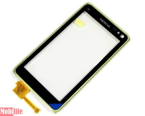 Сенсорное стекло (тачскрин) для Nokia N8-00 с рамкой Yellow OR