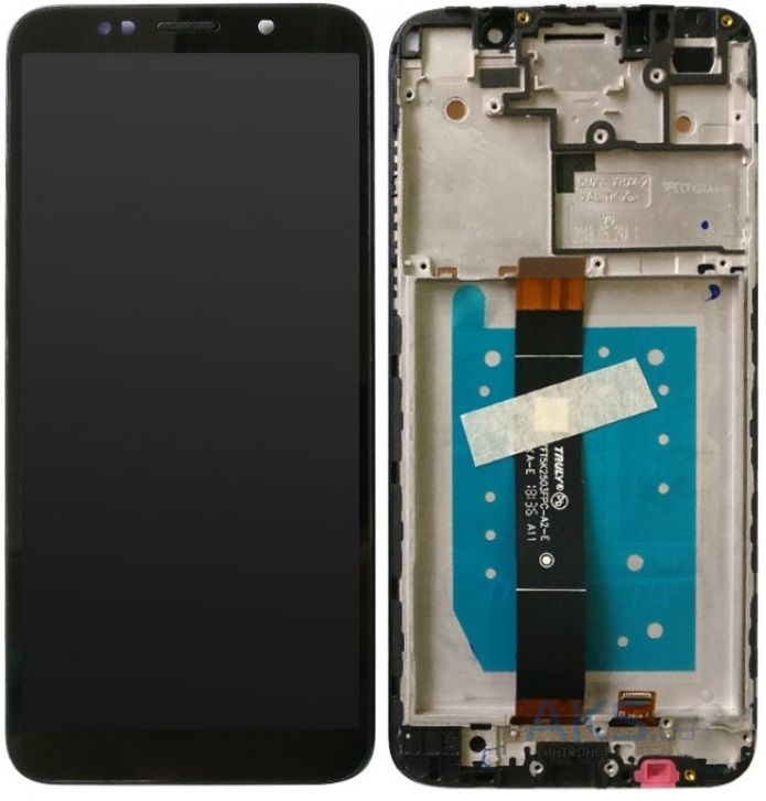 Дисплей для Huawei Y5P 2020, DRA-LX9 с сенсером и рамкой черный - 565739