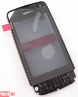 Тачскрин Nokia Asha 311 с передней панелью черный