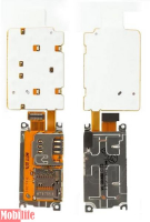 Клавиатурный модуль Nokia X3-02 с коннектором SIM-карты и коннектором карты памяти