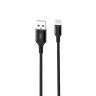 Дата-кабель USB  XO NB143 2м Lightning плетений black - 914466