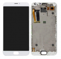 Дисплей для Meizu MX5 (M575), MX5e, MX5e Lite с сенсором и рамкой белый (Оригинал)