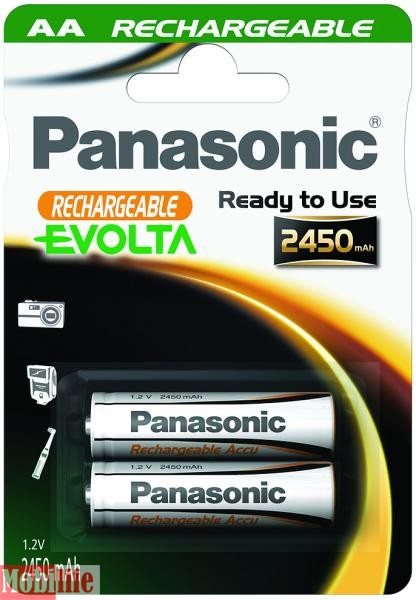 Акумулятор Panasonic AA R06 EVOLTA 2450mAh NiMh 2шт Ціна 1шт. - 532676