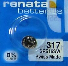 Батарейка часовая Renata 317, V317, SR516SW, SR62, 616 - 527191 Батарейка часовая Renata 317, V317, SR516SW, SR62, 616 - 527191