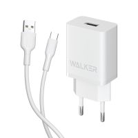 Сетевое зарядное устройство WALKER WH-26 (1USB - 2.1A + Type-C cable) white