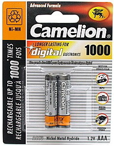 Аккумулятор Camelion AAA R03 2шт 1000mAh NiMh NH-AAA1000BP2 Цена упаковки. - 525401