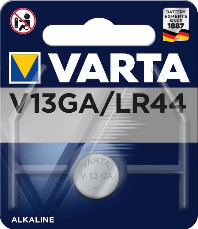 Батарейка Varta V13GA, LR44, LR1154, AG13, RW82 Alkaline ELECTRONICS 04276101401 - 512413