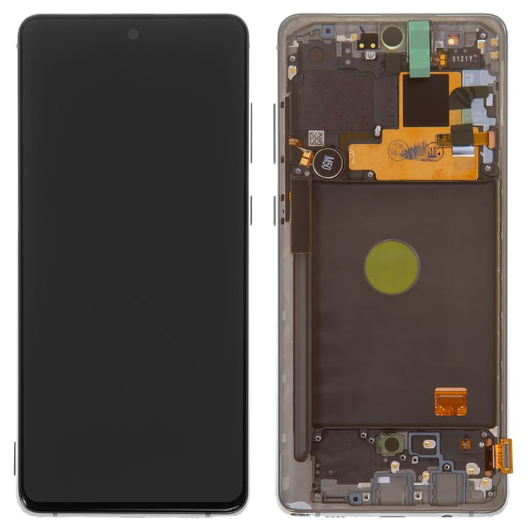 Дисплей для Samsung N770 Galaxy Note 10 Lite с сенсором и рамкой Серебристый Оригинал GH82-22055B - 564352