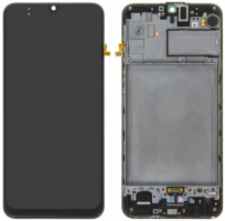 Дисплей для Samsung M215, Galaxy M21 2020 с сенсором и рамкой Черный Оригинал GH82-22509A, GH82-22836A