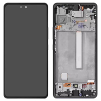 Дисплей Samsung A536 Galaxy A53 (2022) с сенсором и рамкой, черный (OLED)