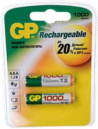 Аккумулятор GP AAA R03 Ni-MH 1000 mAh 4шт Цена упаковки. - 500806