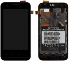 Дисплей для Prestigio MultiPhone 4040 DUO (PAP4040DUO) с сенсором и рамкой черный