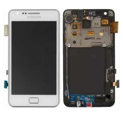 Дисплей Samsung i9100 Galaxy S2 з сенсором з рамкою Білий - 533771