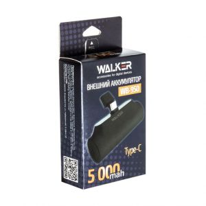 Портативная батарея WALKER WB-950, 5000mAh, вход/выход Type-C 2.1A, black - 914372 Портативная батарея WALKER WB-950, 5000mAh, вход/выход Type-C 2.1A, black - 914372
